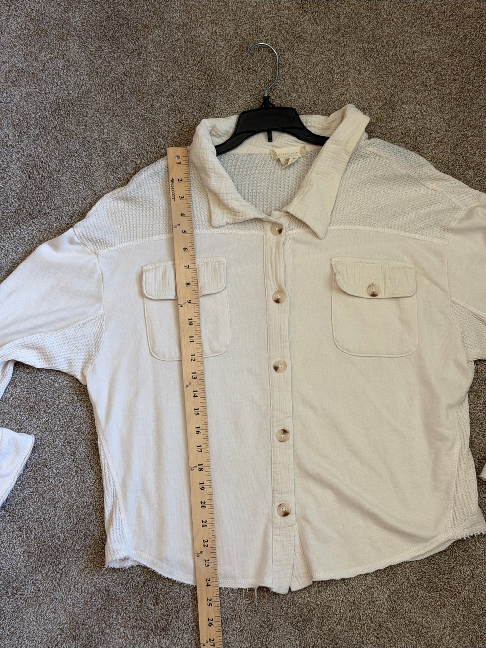 Altar'd State Cream Button-Front Shacket - Picture 7 of 7